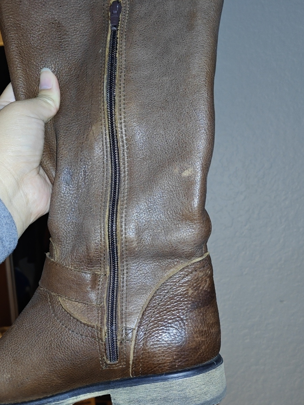 Steve Madden Fairmont Brown Leather Boots Size 9 - Picture 10 of 12